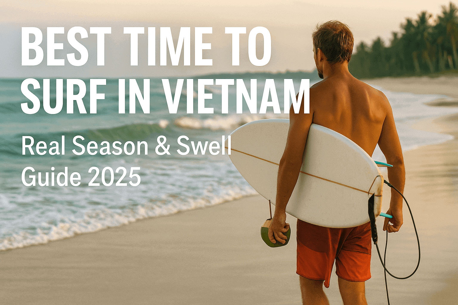 Best time to surf in Vietnam — dawn patrol at My Khe Beach with local surfer